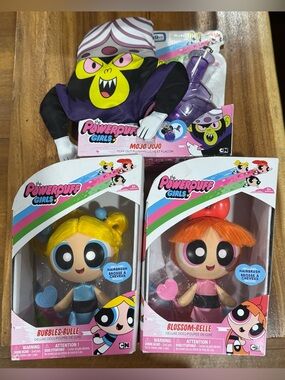 POWERPUFF GIRLS 2016 Spin Master Deluxe Doll Set Blossom Bubbles Mojo Jojo NIB